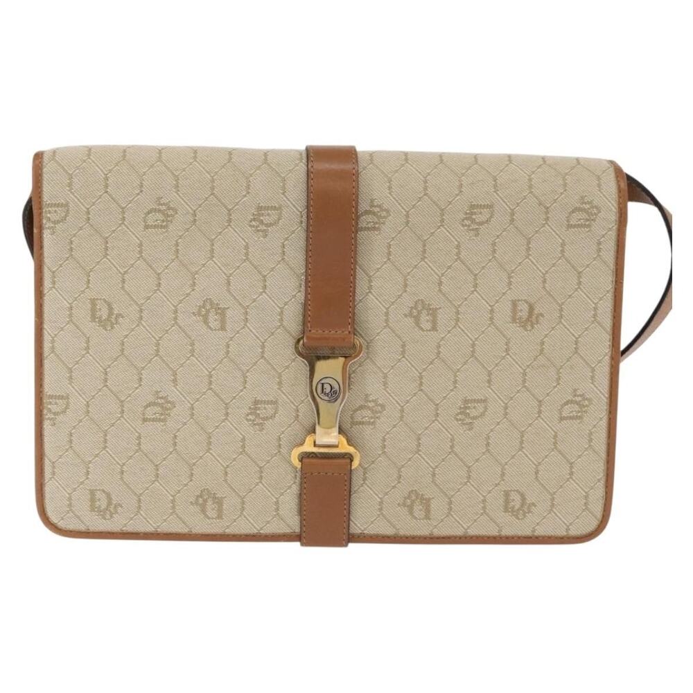 Dior Honeycomb Canvas Shoulder Bag Beige